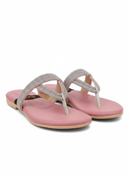 Blush Aura T-Strap Slides