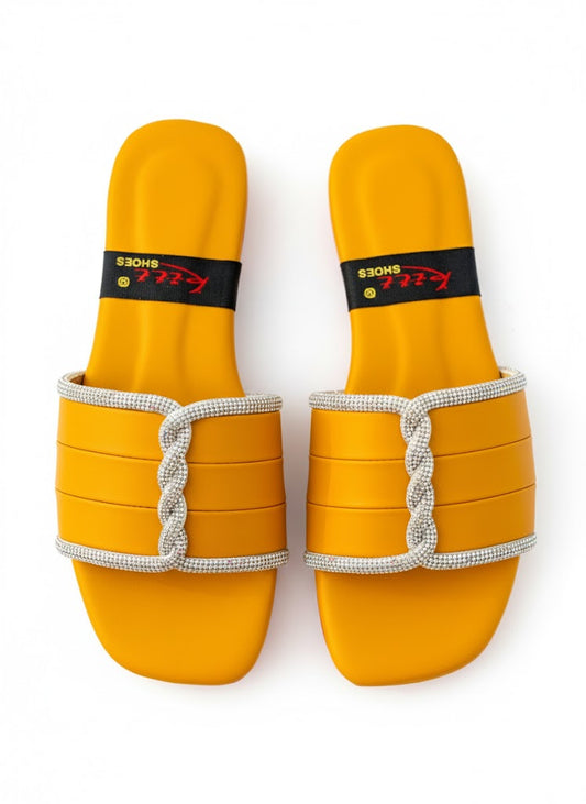 Mustard Pearl Elegance Flats