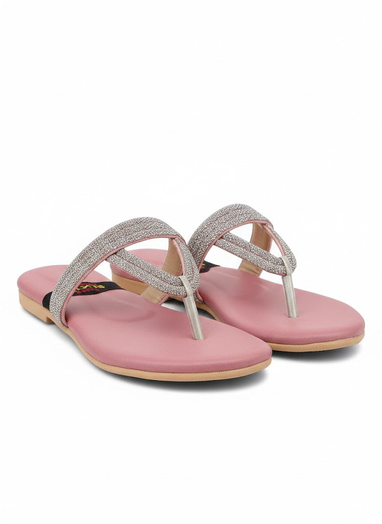 Blush Aura T-Strap Slides