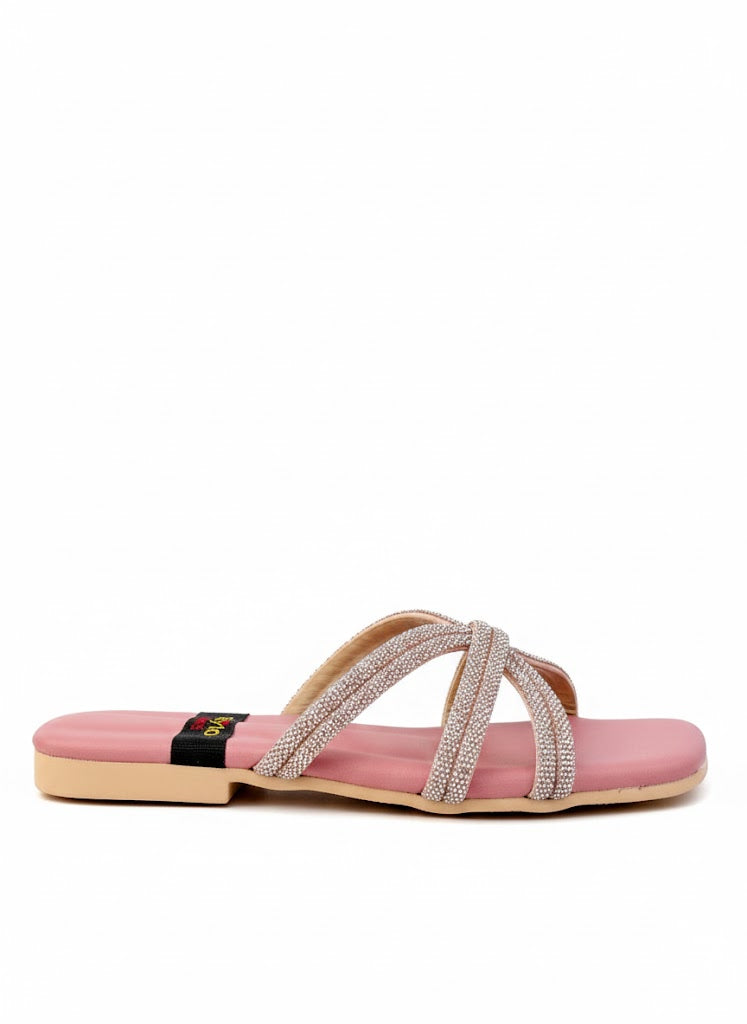 Crystal Blush Slides - Flats