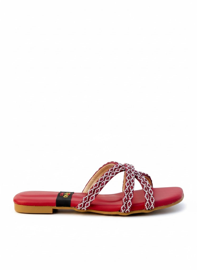Royal Red Crystal Flats